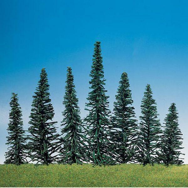 Faller 181543 – Lot De 100 Sapins Miniatures – Couleurs Naturelles, Tailles Variées, Pied Inclus – Pour Maquettes De Forêt, HO Et Diorama