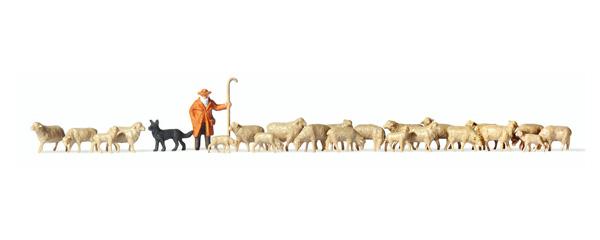 Berger + chien + moutons - échelle N - PREISER 0272583