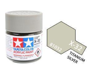 TAMIYA X32 - Peinture acrylique argent titanium
